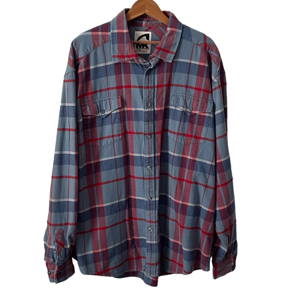 Mountian Khakis Jackson Hole Wyoming Red/Blue Plaid Flannel Shirt Size XXL